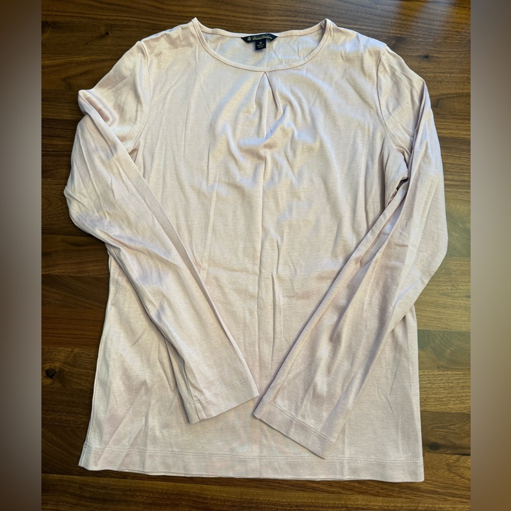 Brooks Brothers Womens Pullover Long Sleeve Cotton Mauve, Medium